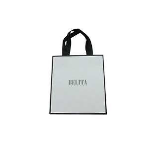 Black and White Eco-Friendly High-end Shopping Bag with Your Logo